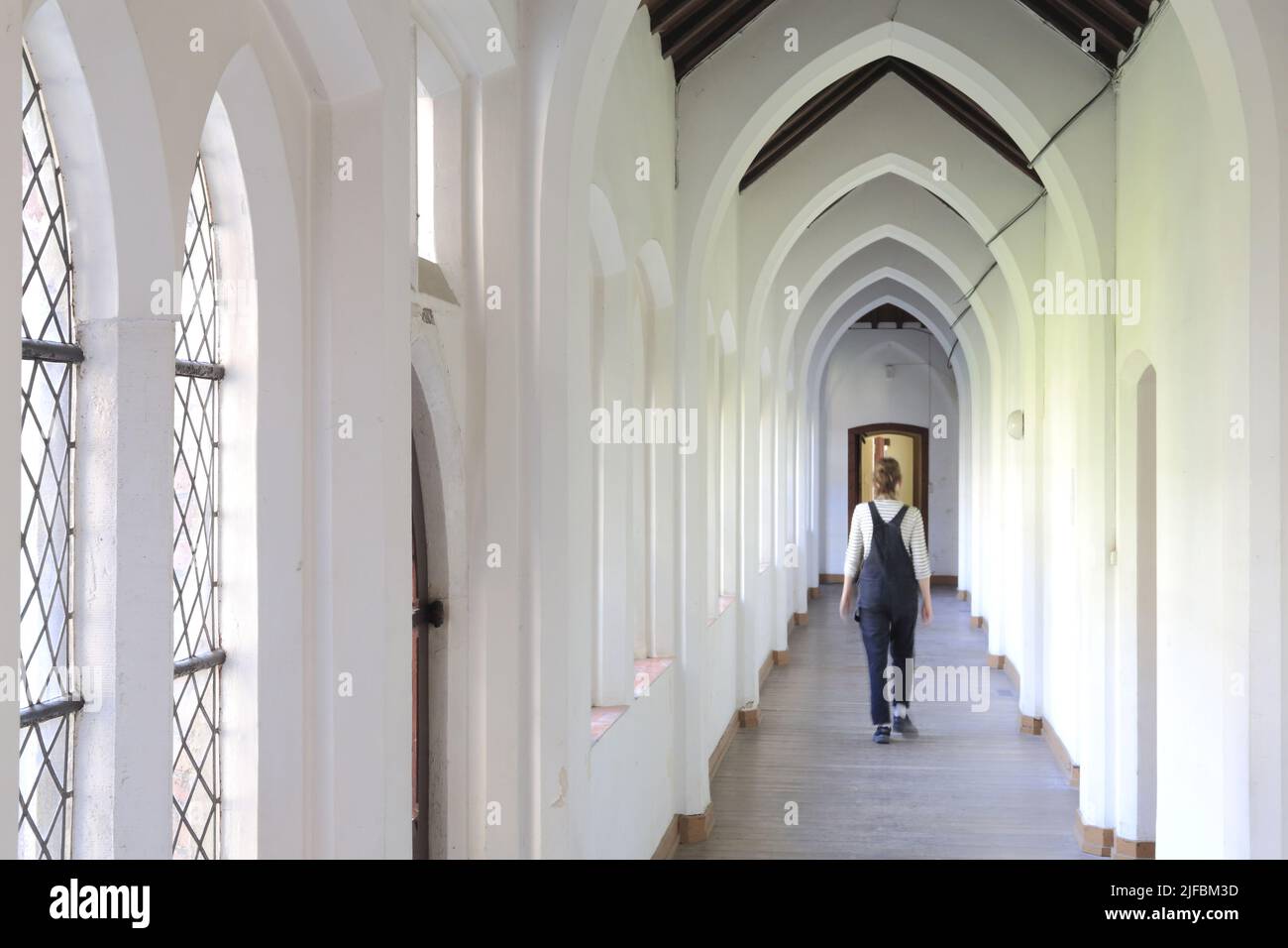 France, Nord, Roubaix, Épeule district, former convent of the Poor Clares (late 19th century) of neo-Gothic style which houses a house of zero waste and the circular economy Stock Photo