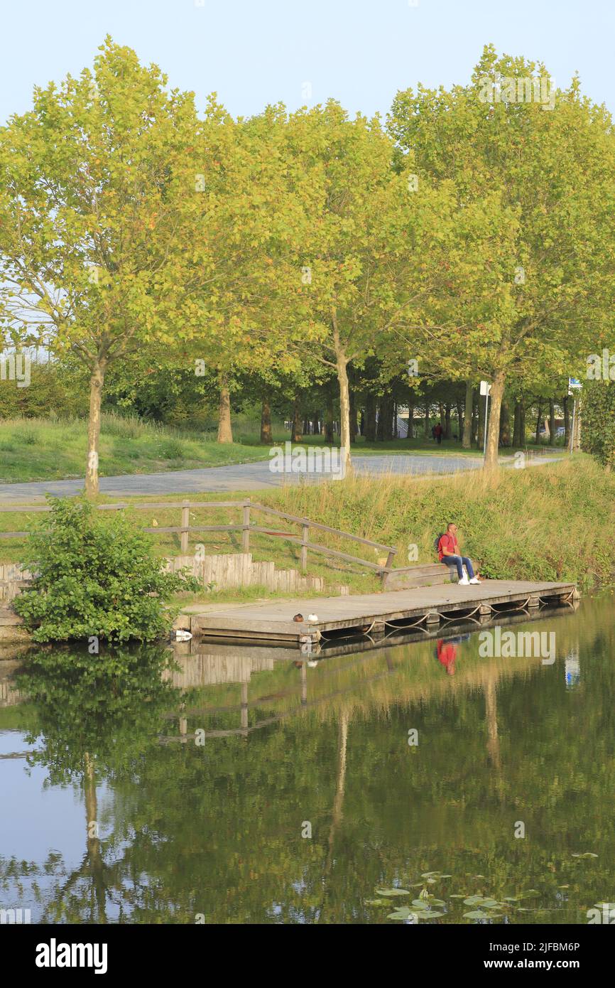 France, Nord, Roubaix, the Roubaix canal dating from the end of the 19th century Stock Photo