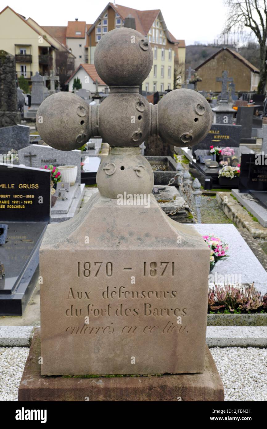 France, Territoire de Belfort, Belfort, Brasse cemetery, monument in