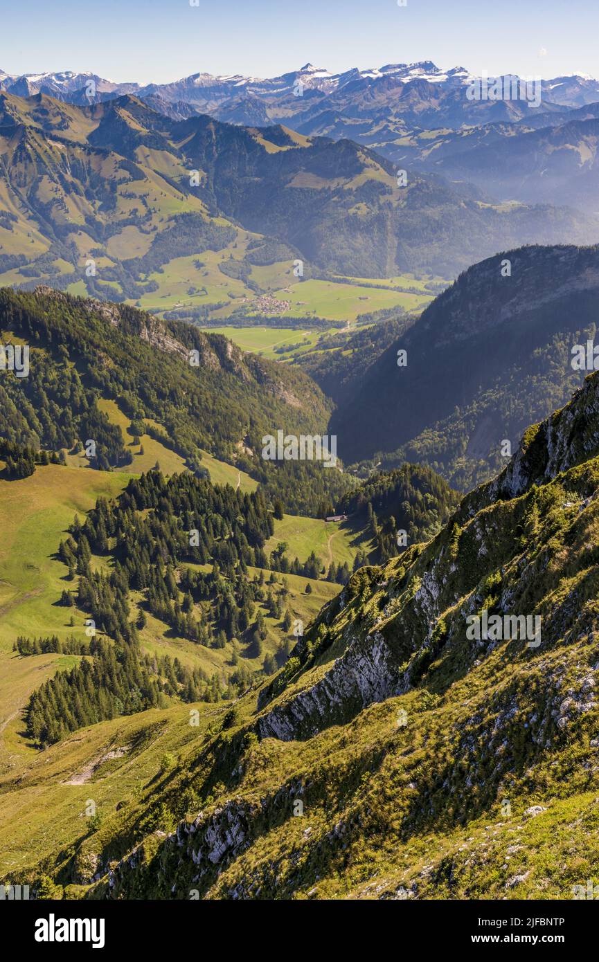 Mount Molson Switzerland, Canton of Friborg, Gruyères, panorama from Mount Moléson ...