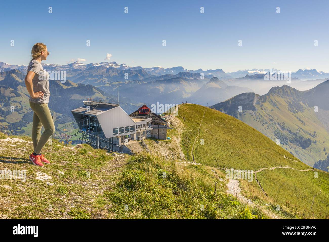 Mount Molson Switzerland, Canton of Friborg, Gruyères, panorama from Mount Moléson ...
