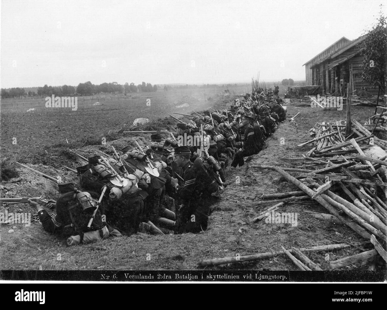 The 2nd battalion at Värmland's regiment is buried in trenches on a ...