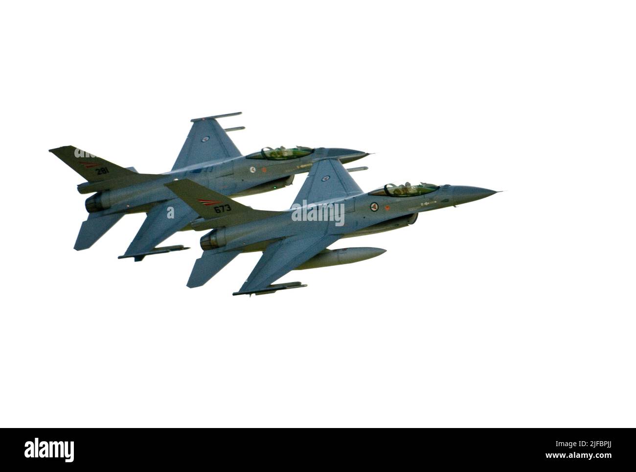 F-16 fighter planes at Sola Airshow, June 2007. Stock Photo