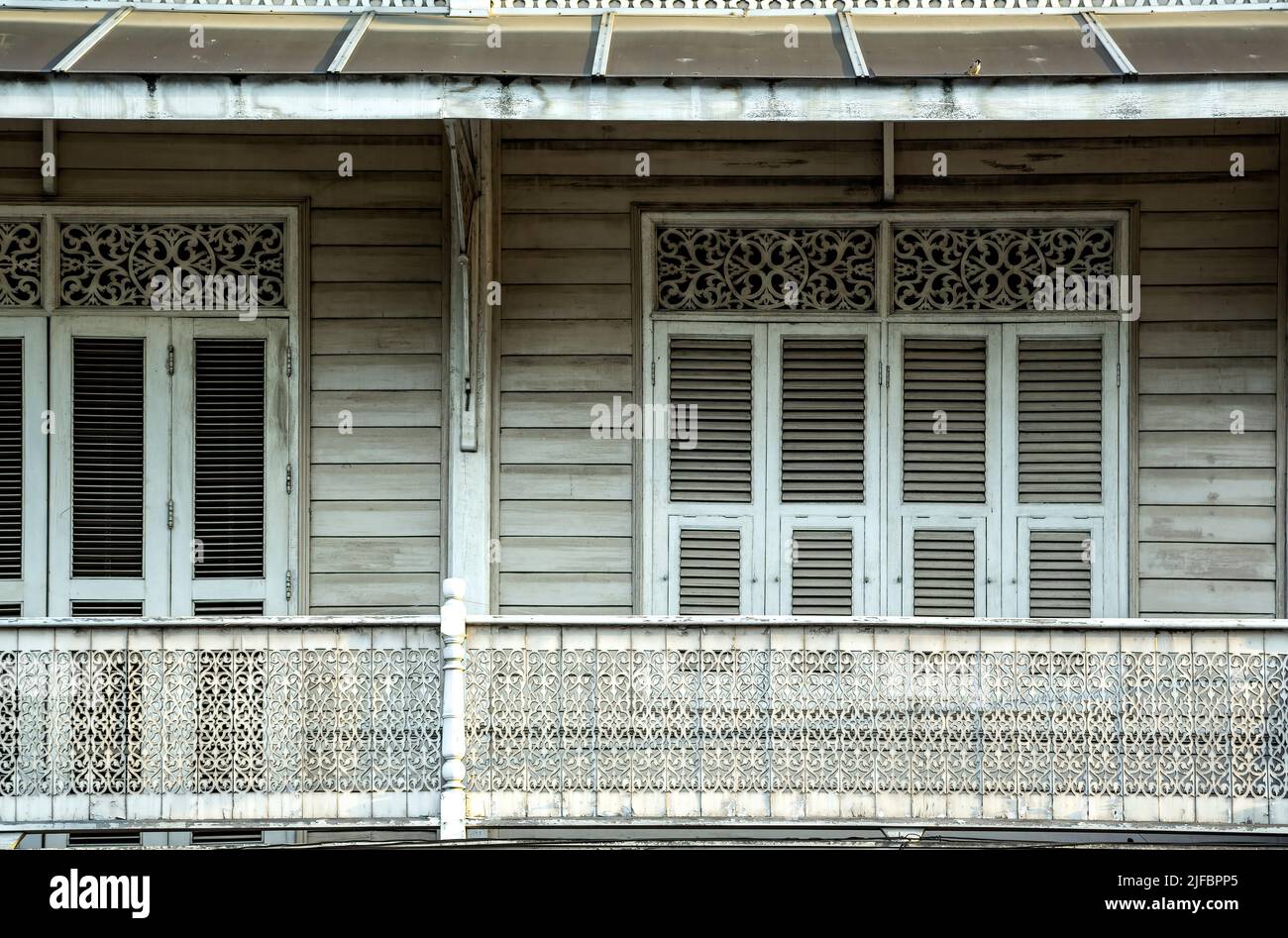 Windows and balcony, Chiang Mai, Thailand Stock Photo