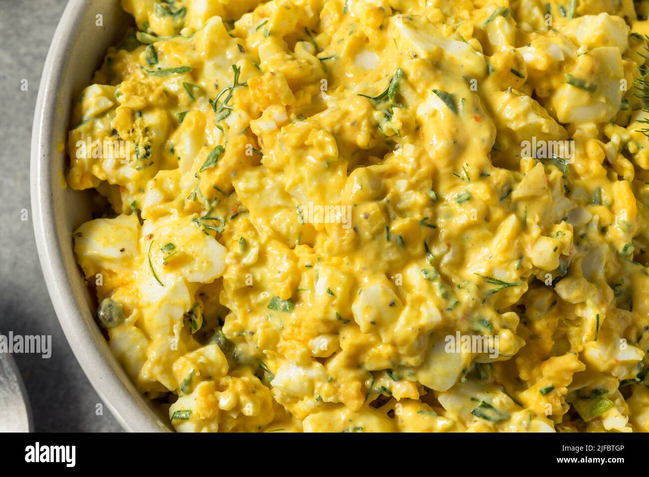 Homemade Healthy Egg Salad with Dill and Mayo Stock Photo Alamy