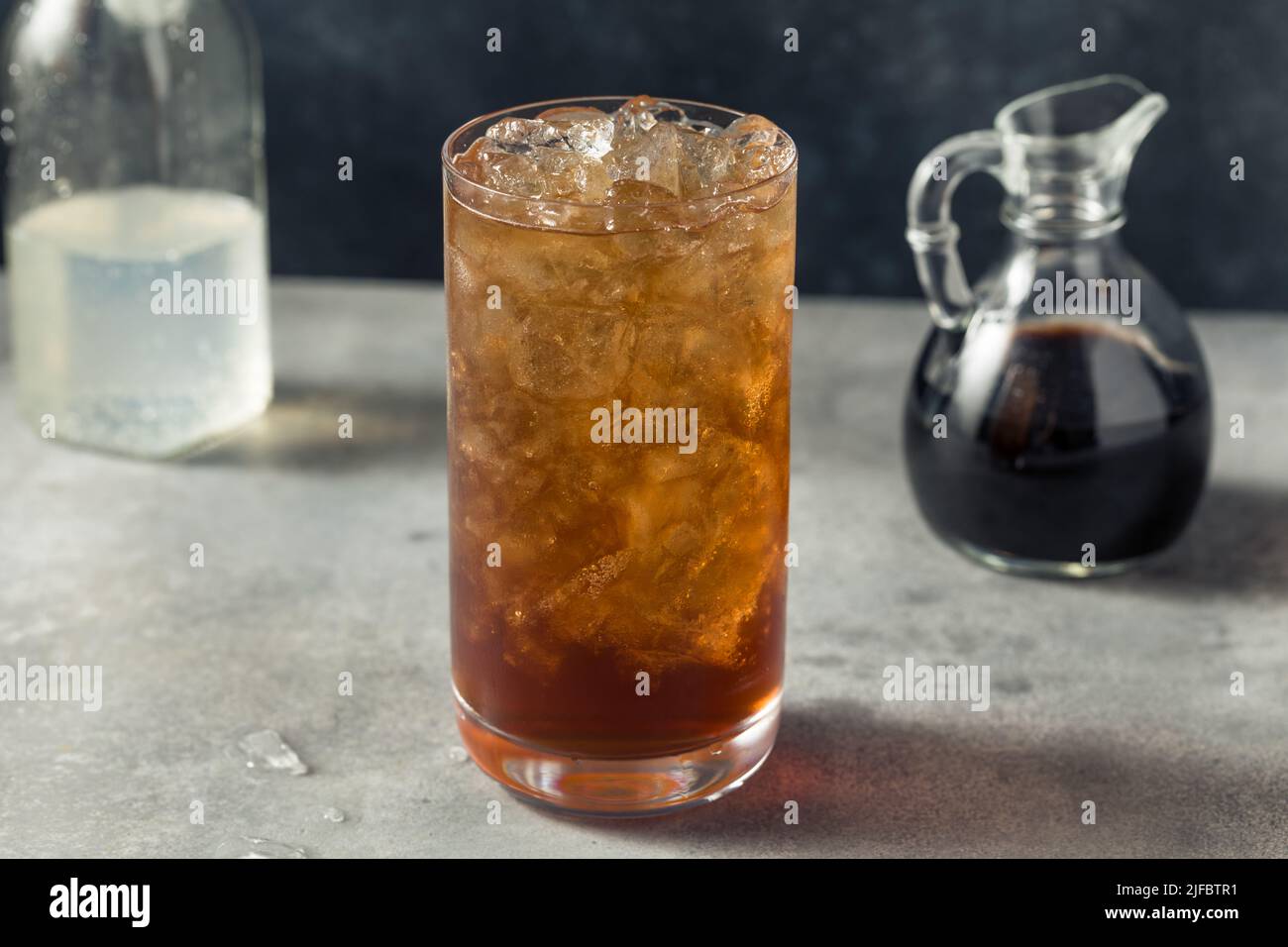 Healthy Trendy Balsamic Viniger Soda Water with Ice Stock Photo Alamy