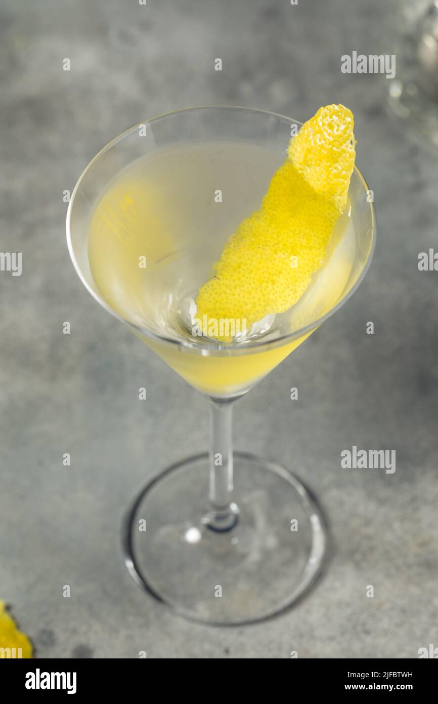 Boozy Cold Lemon Gin Martini with Vermouth and Bitters Stock Photo Alamy