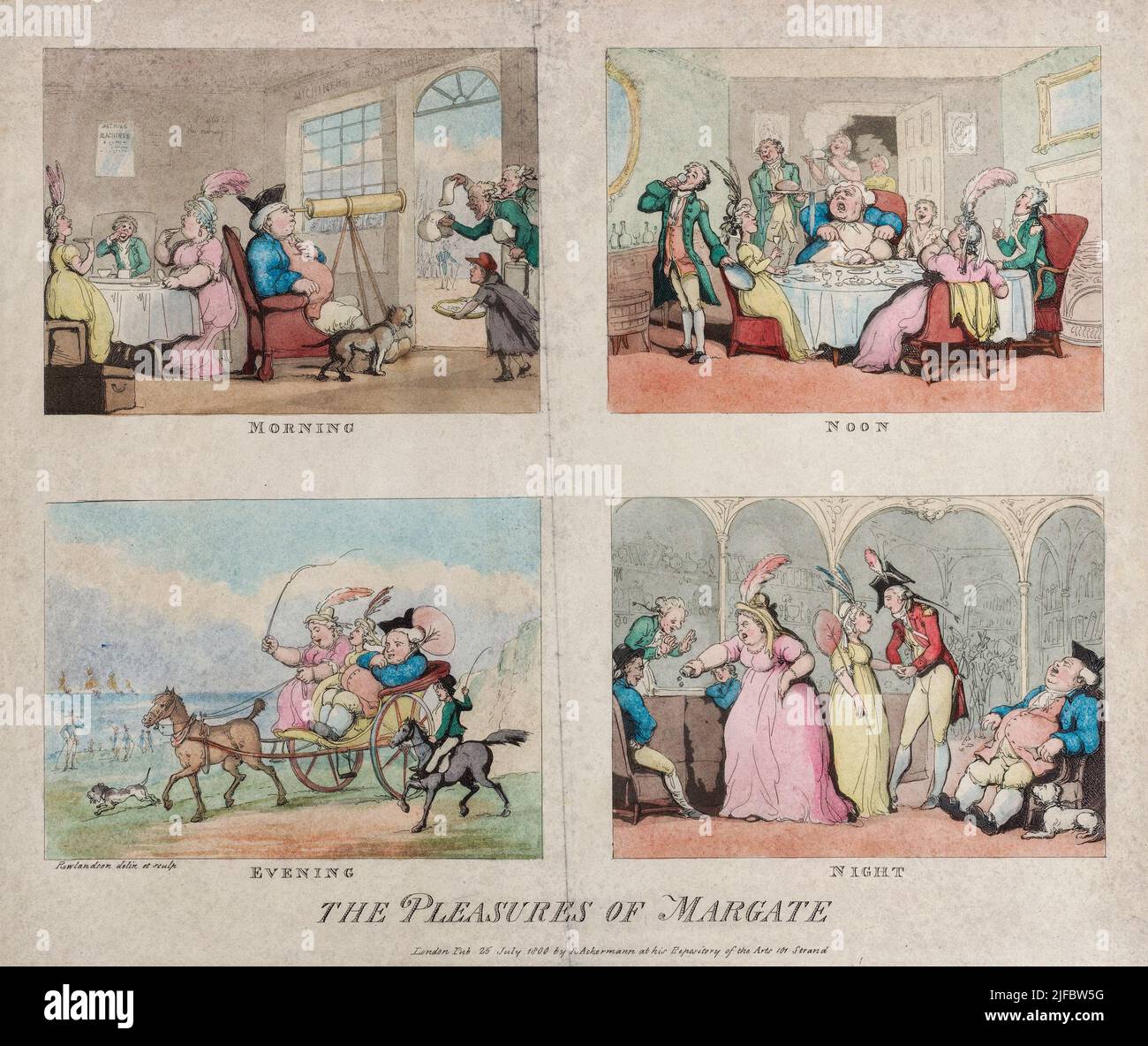 The Pleasures of Margate, July 25, 1800 Artist: Thomas Rowlandson (1756-1827) an English artist and caricaturist of the Georgian Era. A social observer, he was a prolific artist and print maker.  Credit: Thomas Rowlandson/Alamy Stock Photo