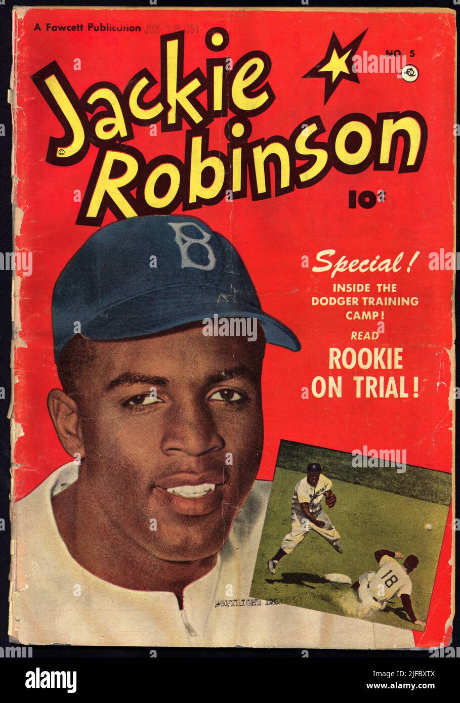 Front cover of Jackie Robinson comic book Circa 1951. Shows headand