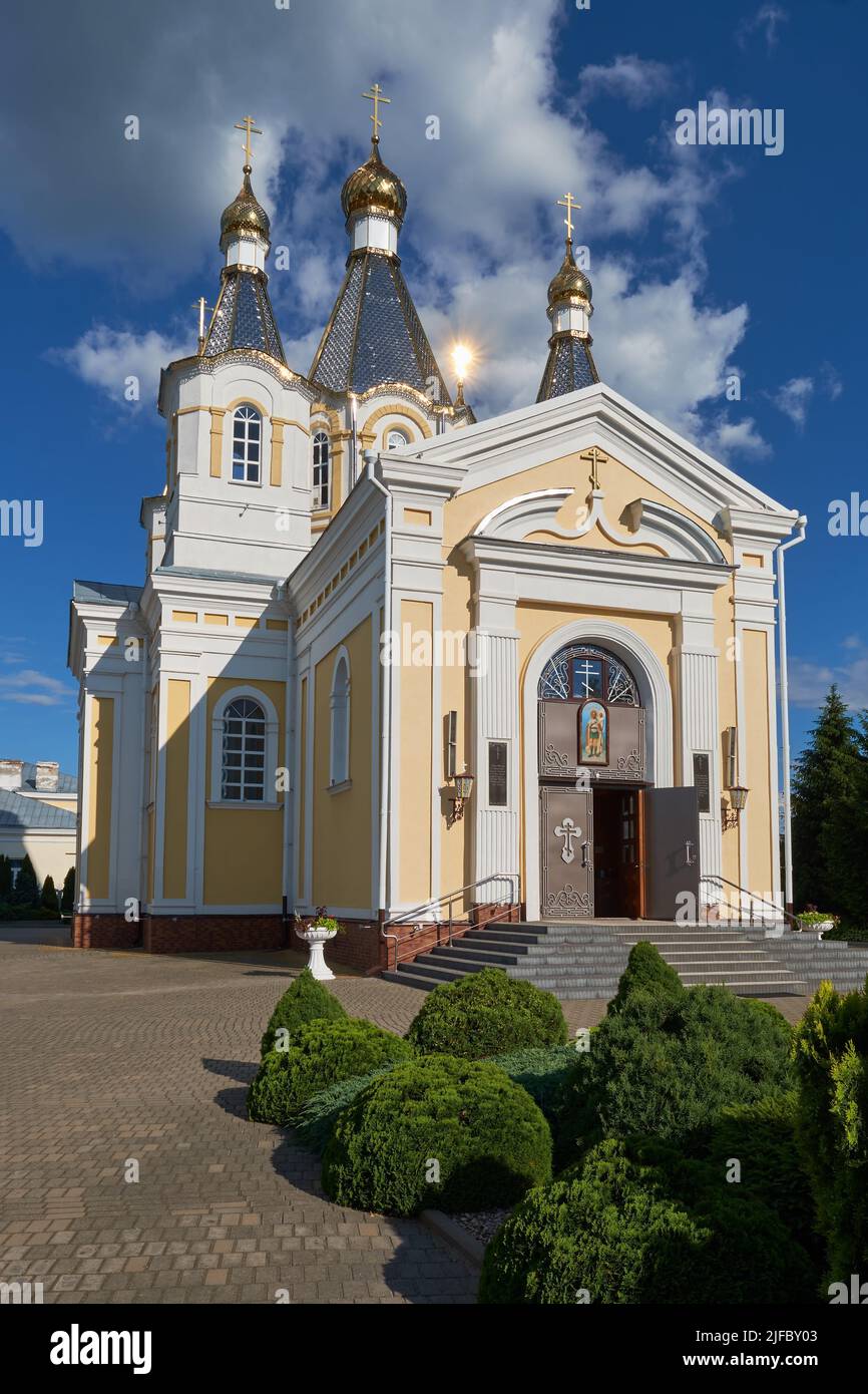 Old ancient Cathedral of St Alexander Nevsky in Kobrin city, Brest region, Belarus. Stock Photo