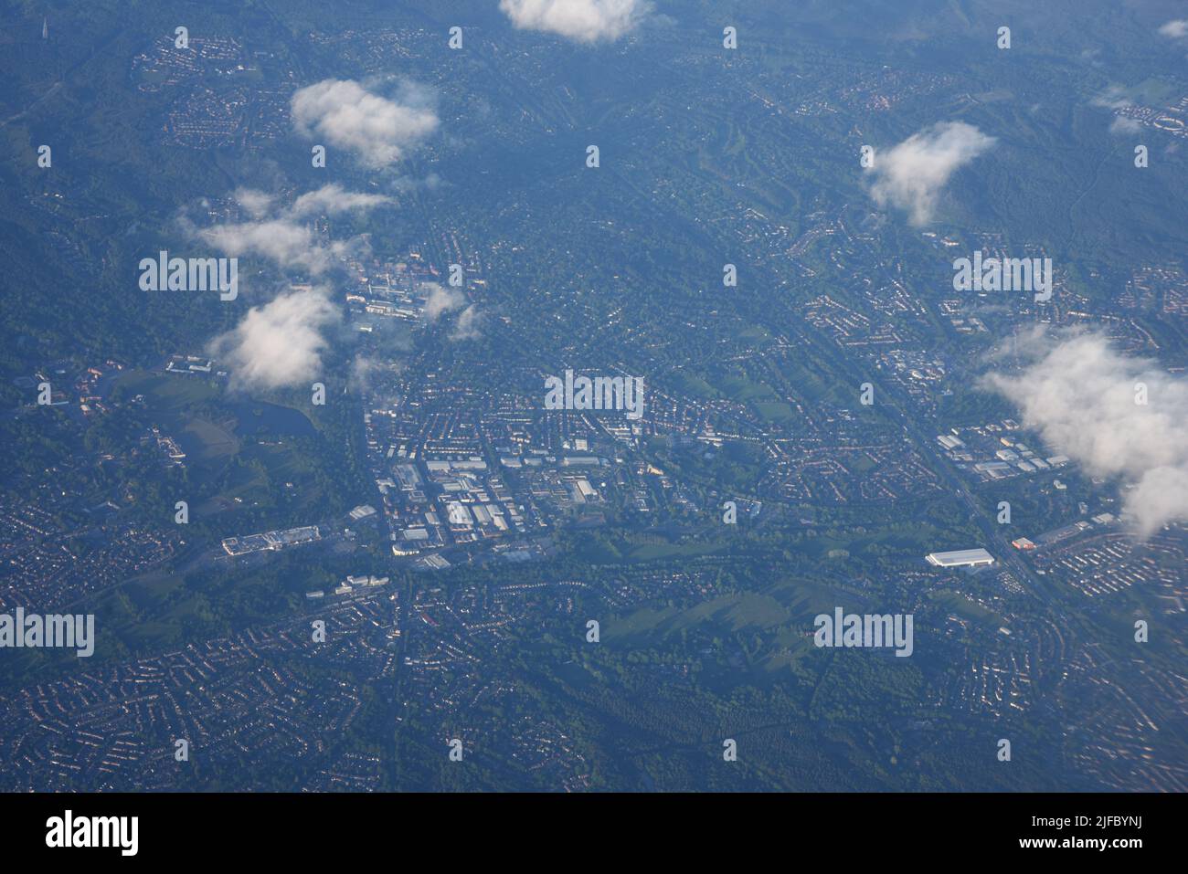 Looking down on Camberley in Surrey Stock Photo