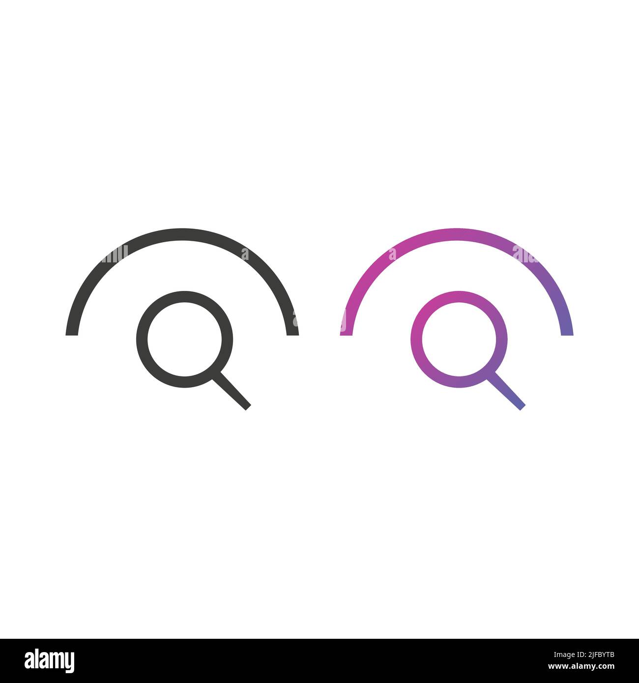 Search icon button, in solid and gradient color Stock Vector