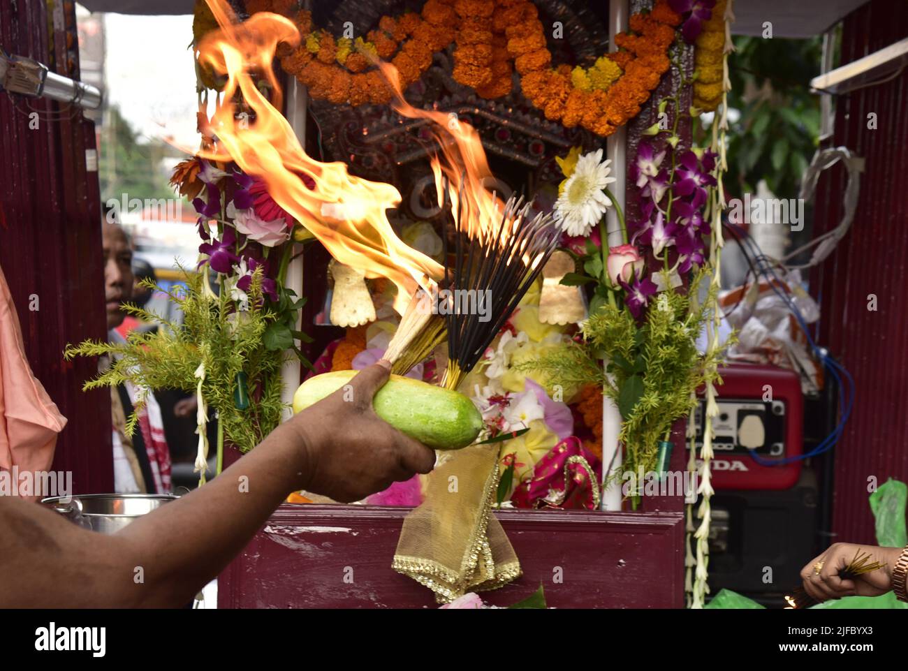 Guwahati, Guwahati, India. 1st July, 2022. A priest offer prayer to ...