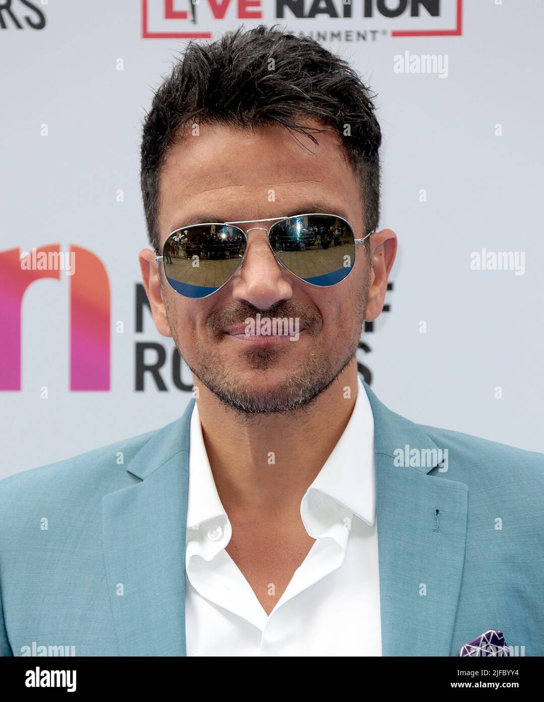 Jul 01, 2022 - London, England, UK - Peter Andre attending Nordoff Robbins O2 Silver Clef Awards 2022, Grosvenor House Hotel Stock Photo