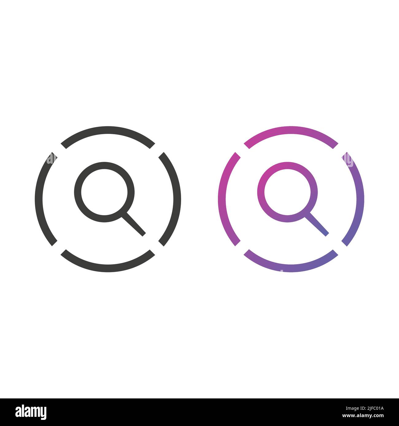 Search icon button, in solid and gradient color Stock Vector