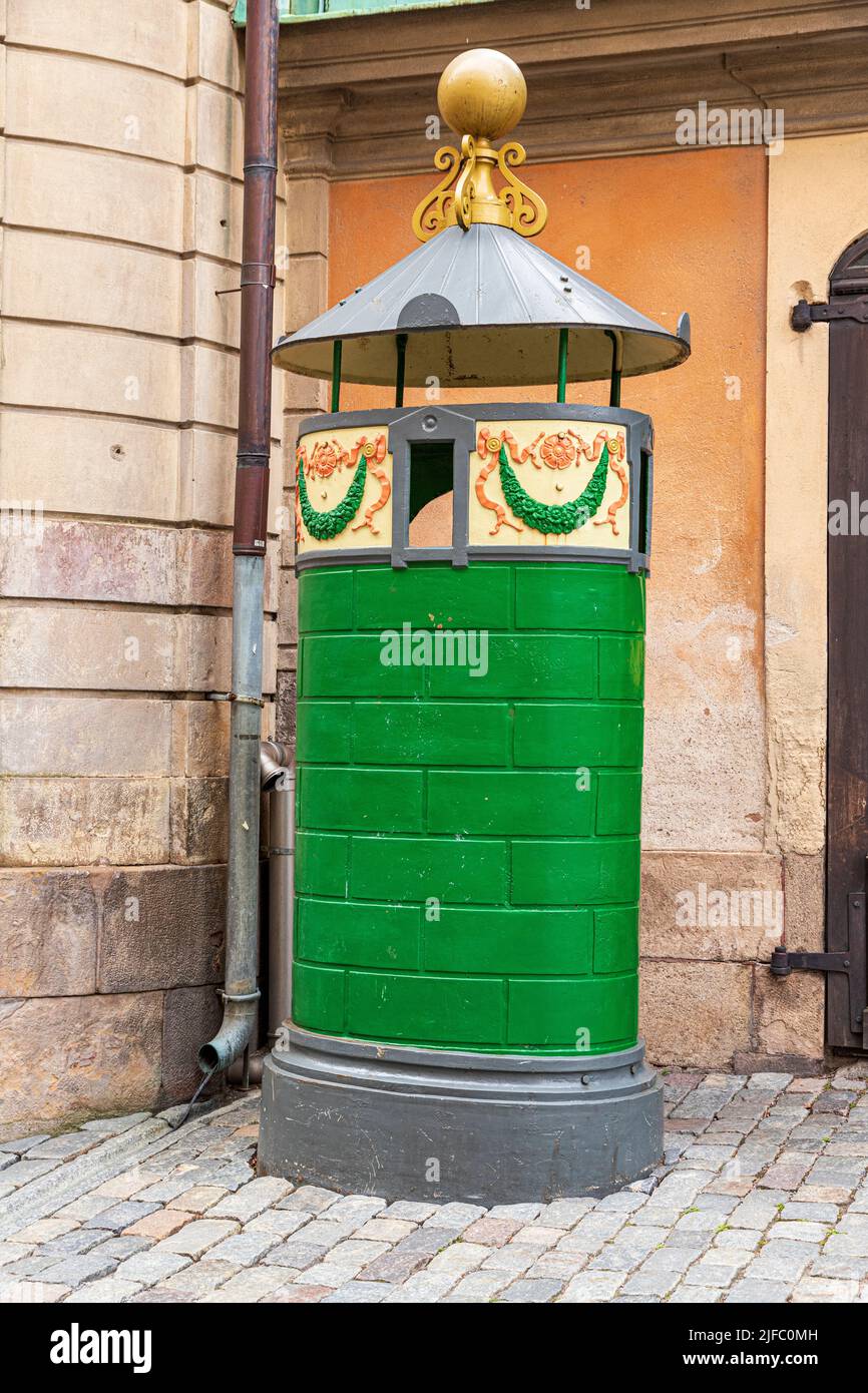 An old urinal or pissoir near the Royal Palace (Kungliga Slottet) in Stockholm, Sweden Stock Photo