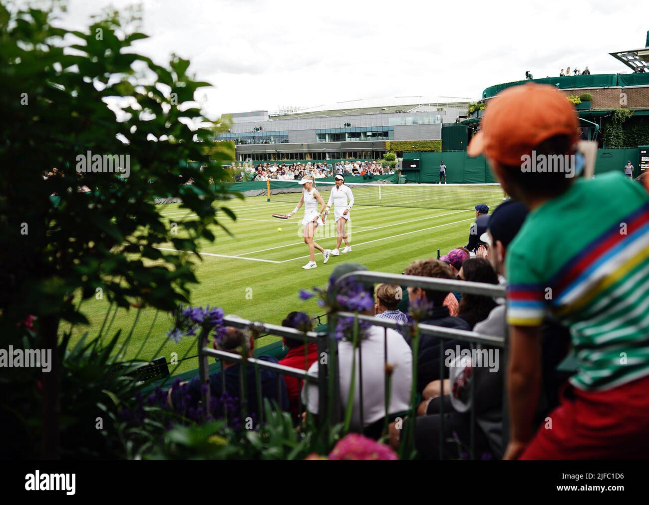 Harriet Dart and Heather Watson in their ladies doubles match against