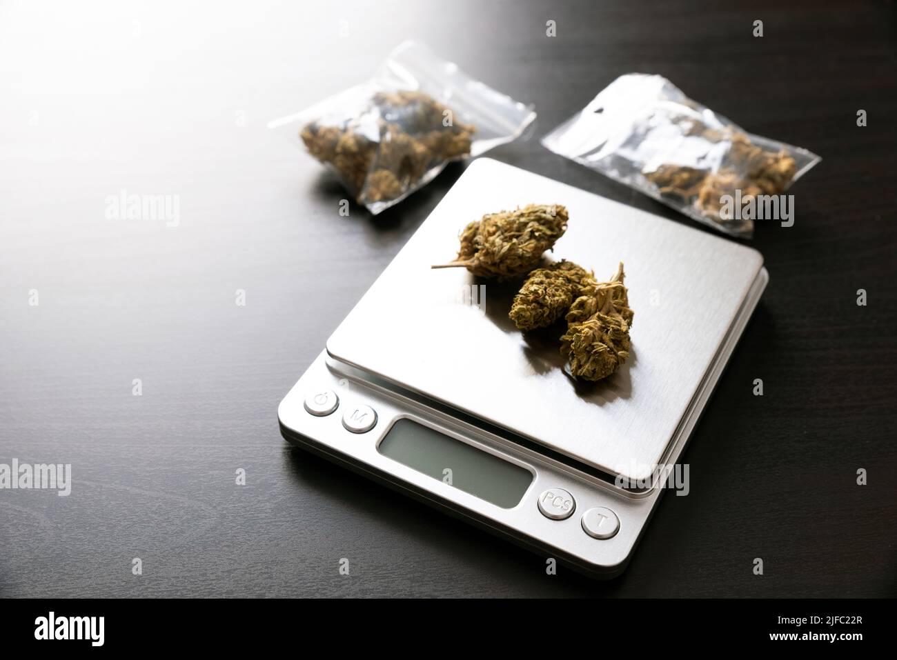 Medicinal Marijuana on a Scale Stock Photo - Image of health, herb: 24931094