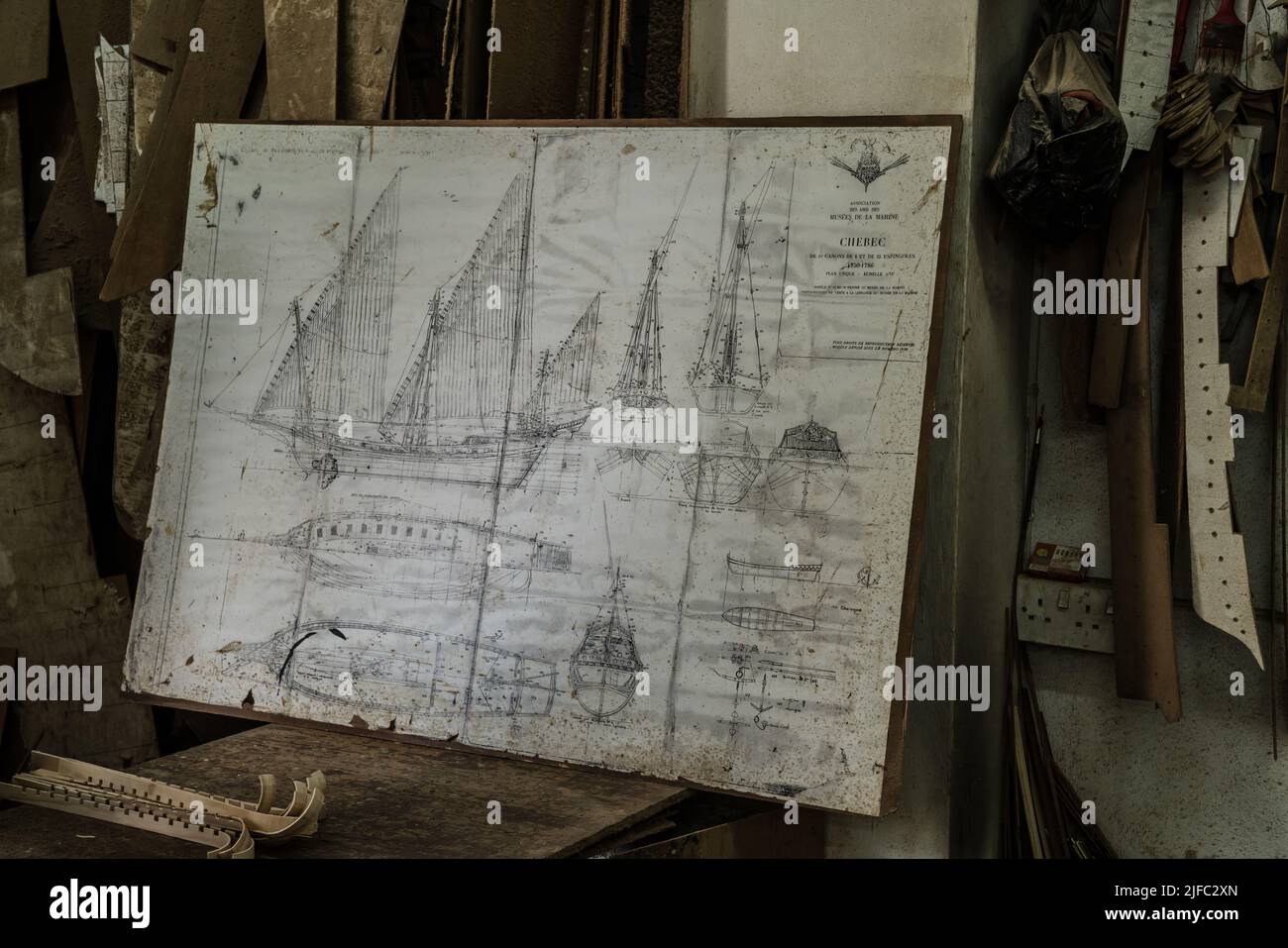 Old sailboat, compass and ancient map historical background. A concept on the topic of sea voyages, discoveries, pirates, sailors and history. Stock Photo