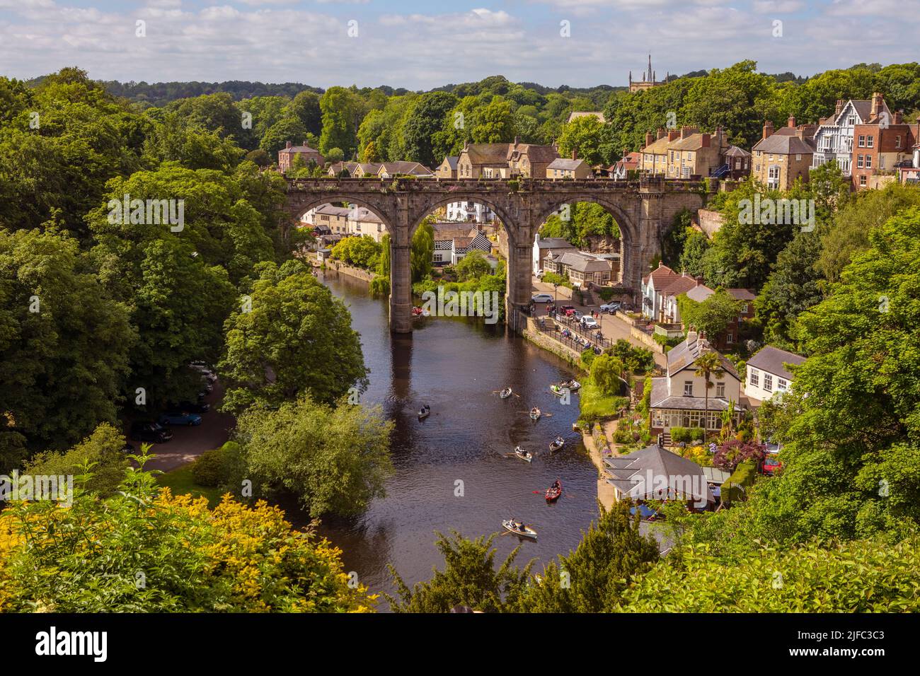 Knaresborough, UK June 4th 2022 Knaresborough Viaduct spanning over