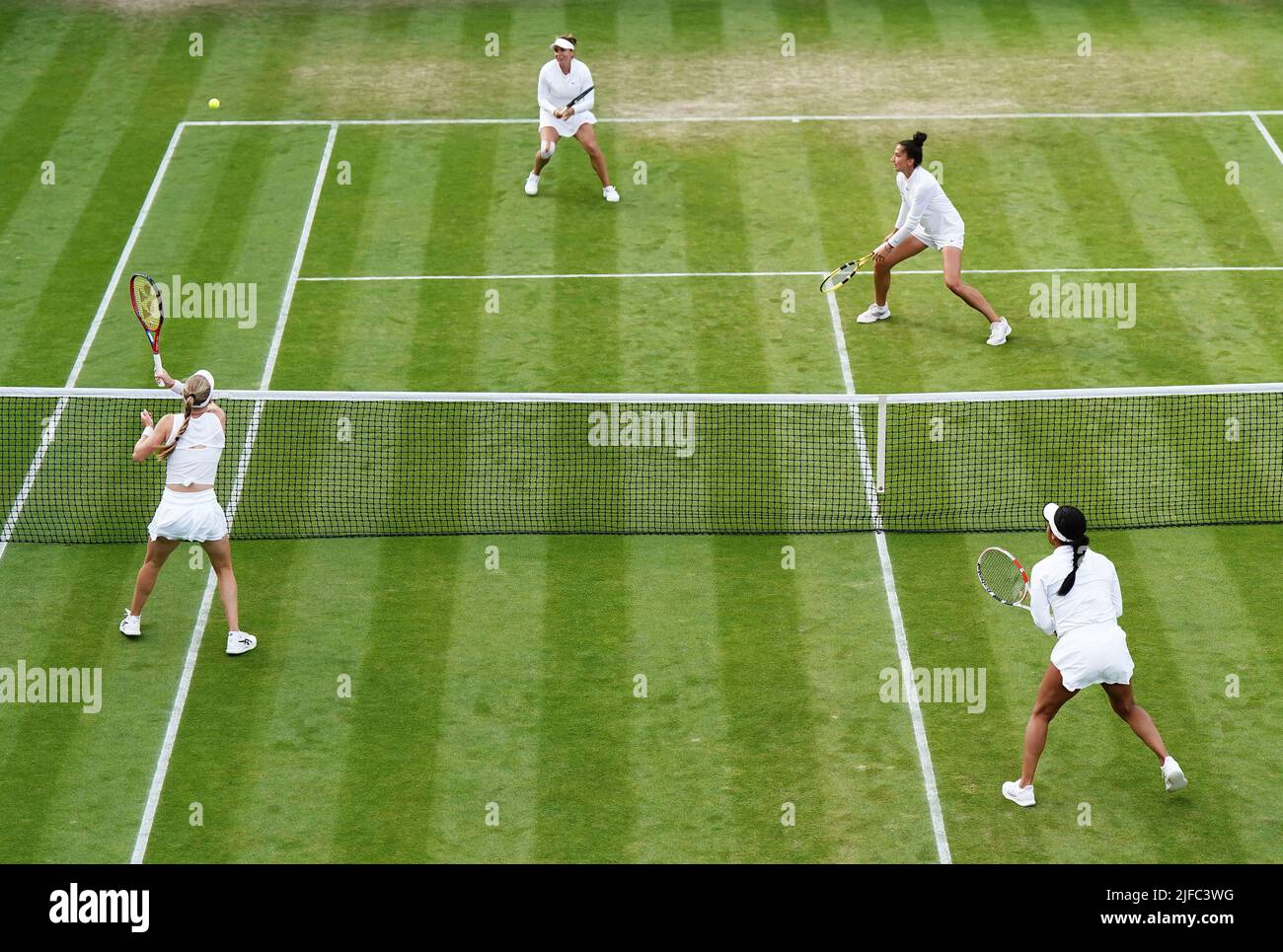 Harriet Dart and Heather Watson in their ladies doubles match against