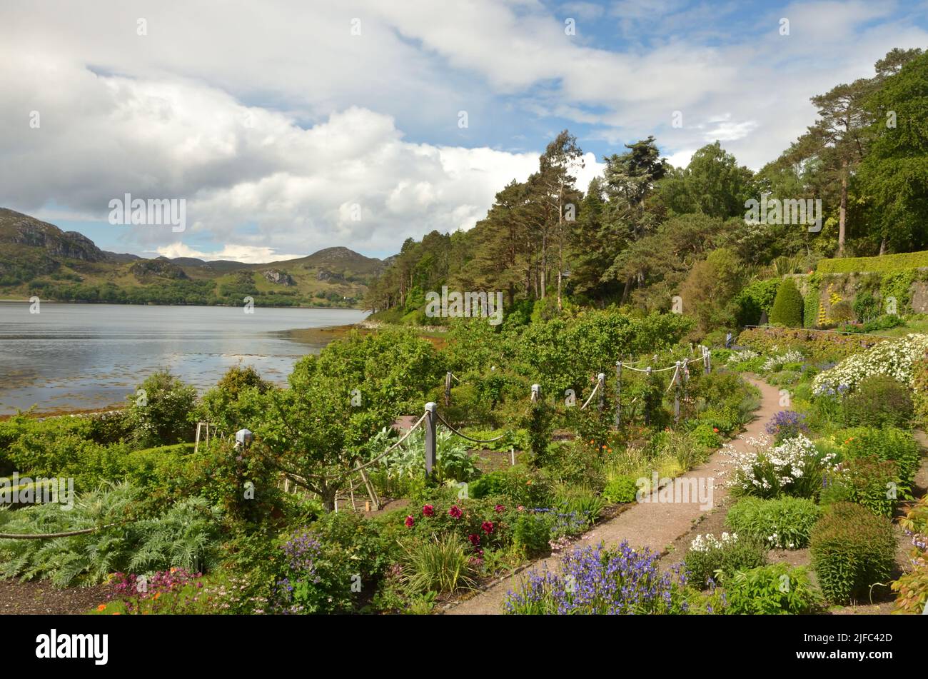 The walled garden at the National Trust for Scotland Inverewe Gardens site, near Poolewe, Scottish Highlands, UK Stock Photo
