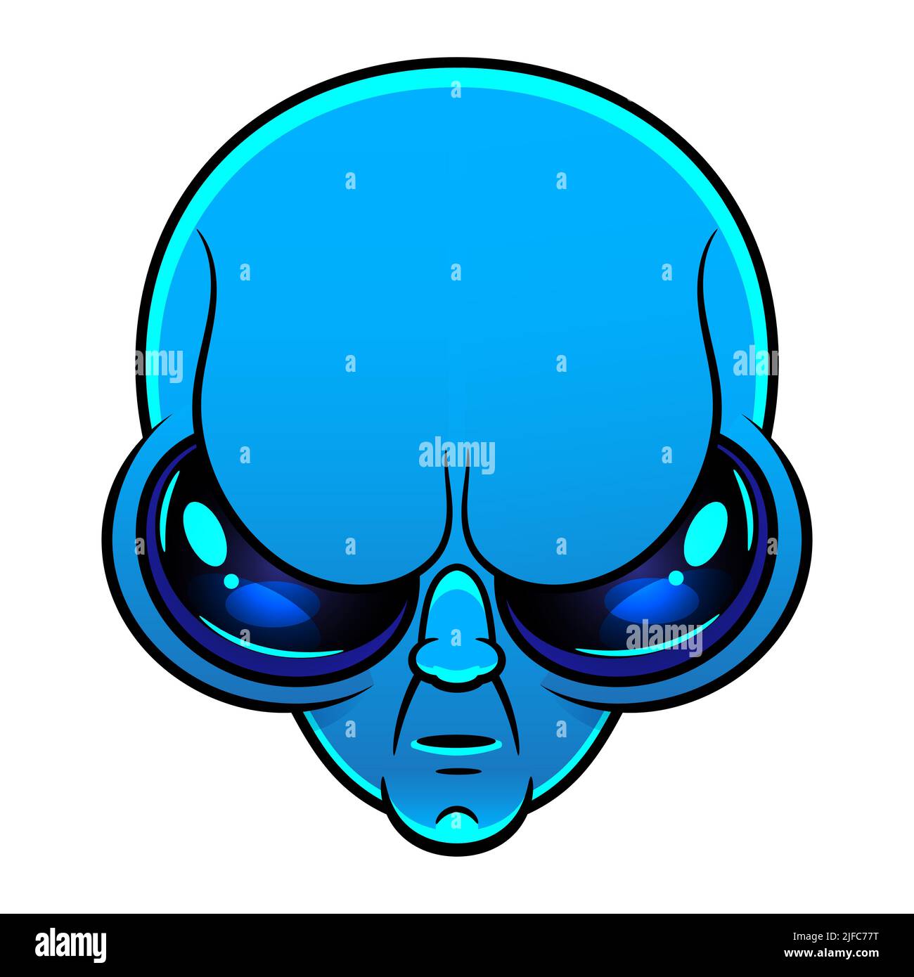 Green Alien Face Emoji Extraterrestrial Humanoid Head Icon Vector Illustration Stock Vector 