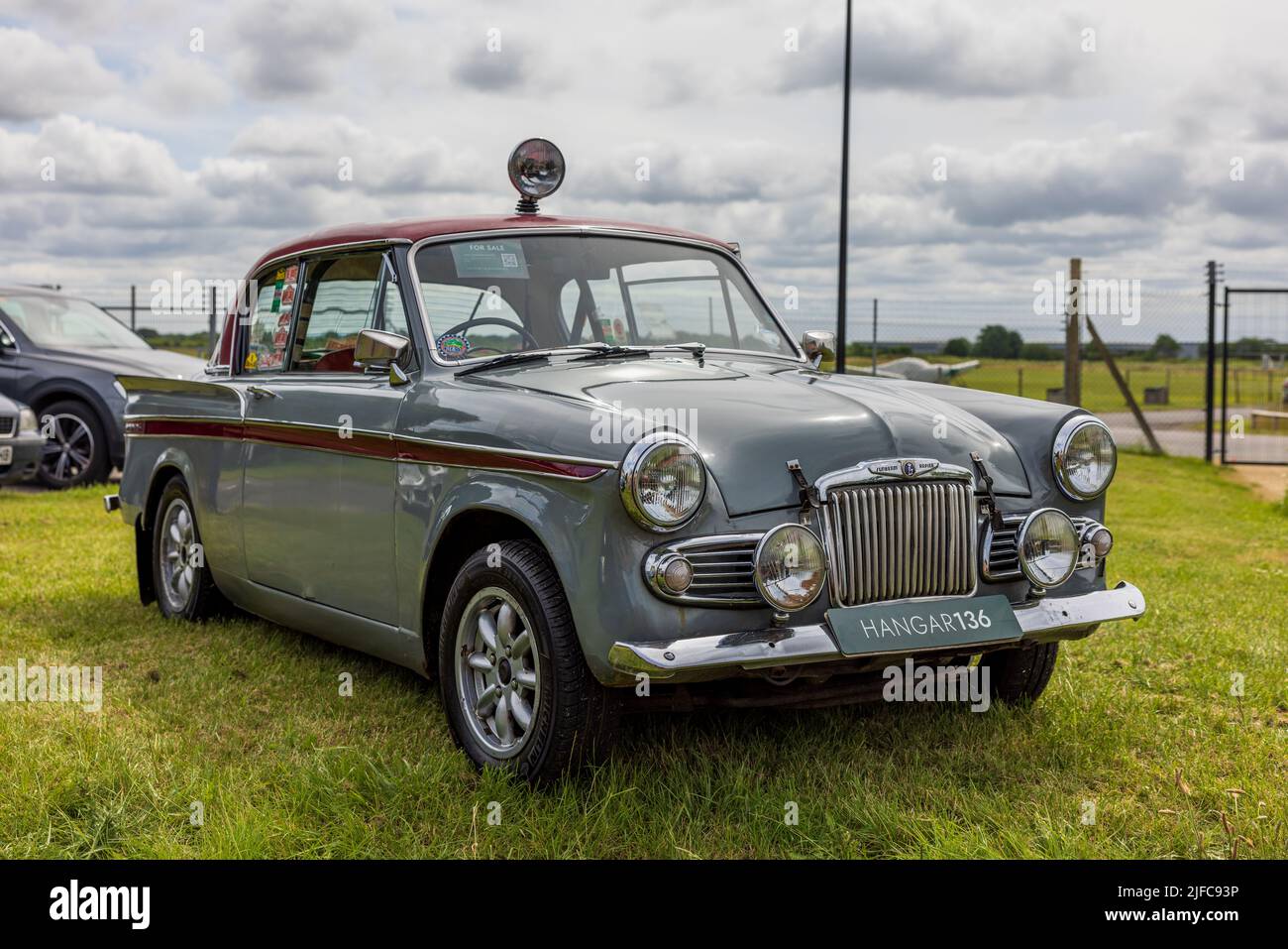 1959 Sunbeam Rapier Series III ‘LEB 478’ on display at the June Scramble held at the Bicester Heritage Centre on the 19th June 2022 Stock Photo