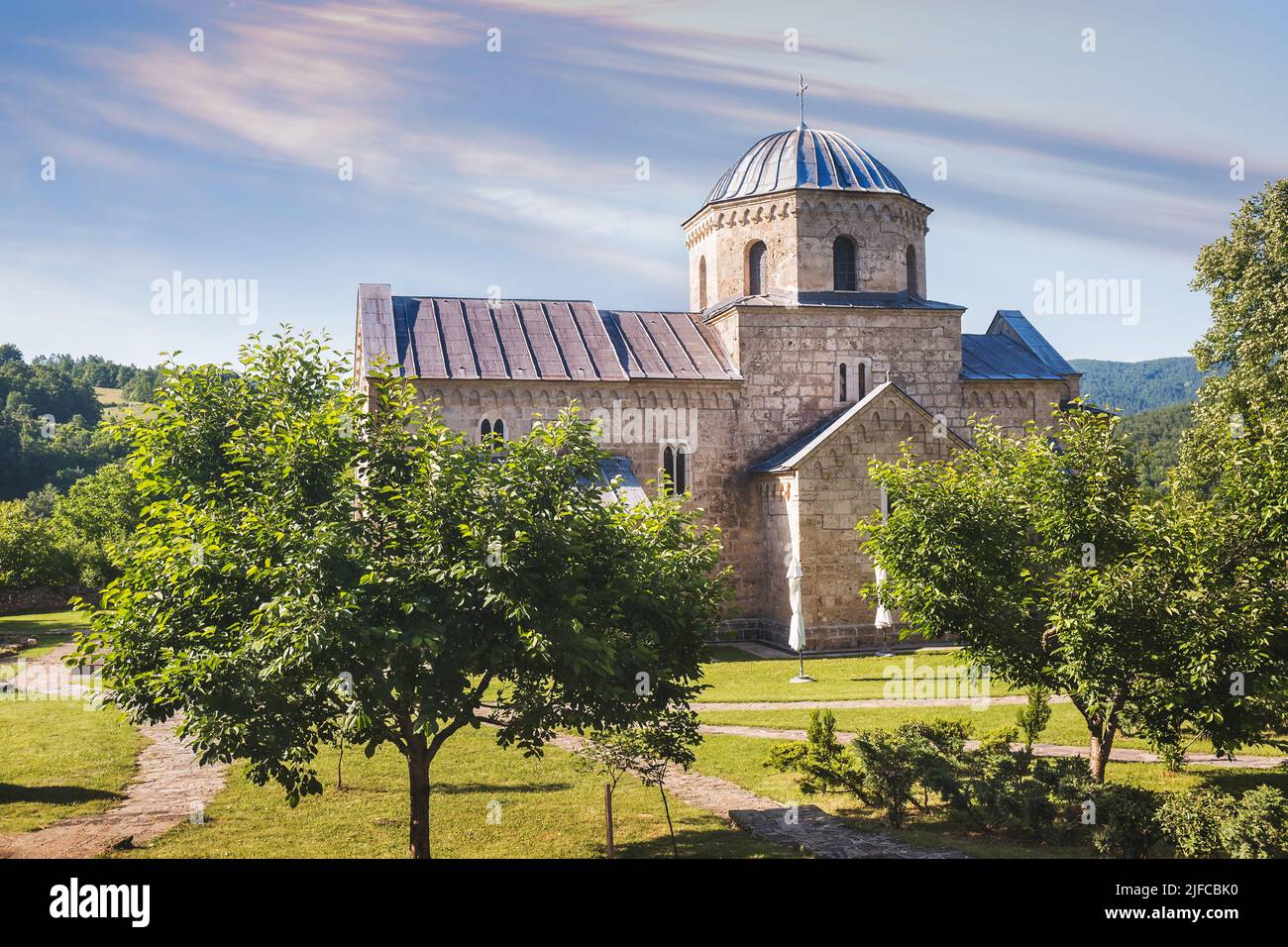 Studenica monastery, 12th century Serbian orthodox monastery located in Central Serbia. Stock Photo