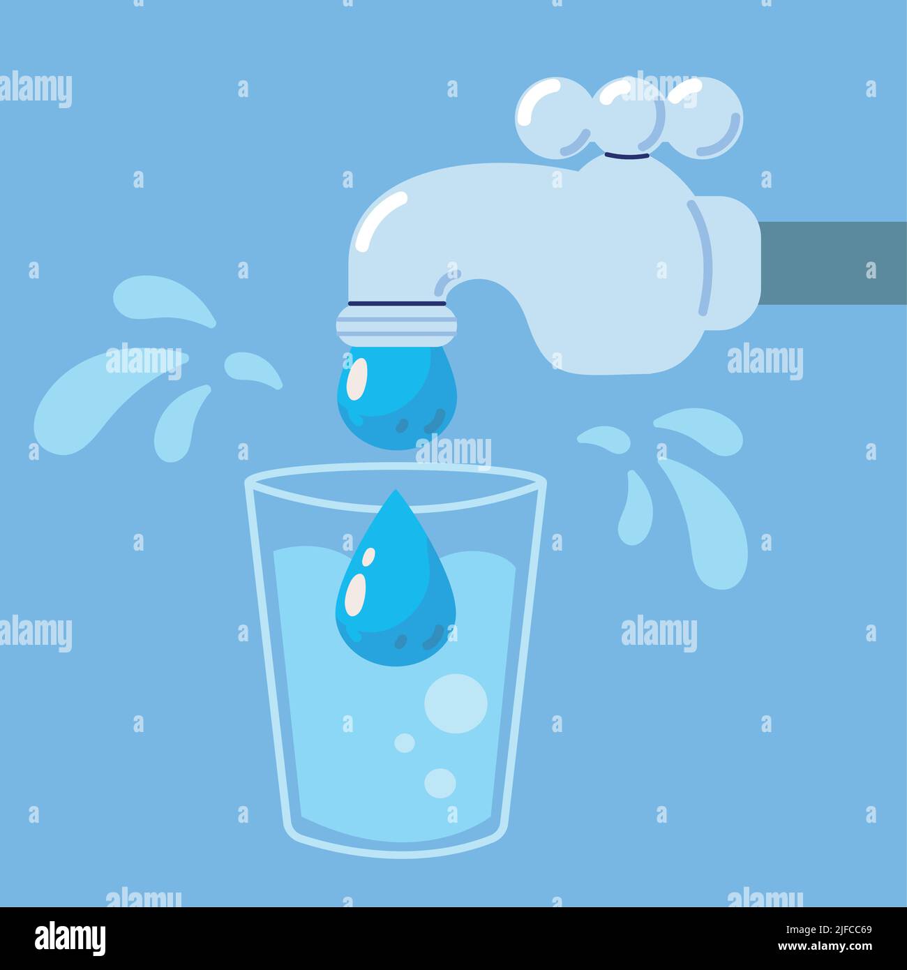 faucet and water drop in glass Stock Vector Image & Art Alamy