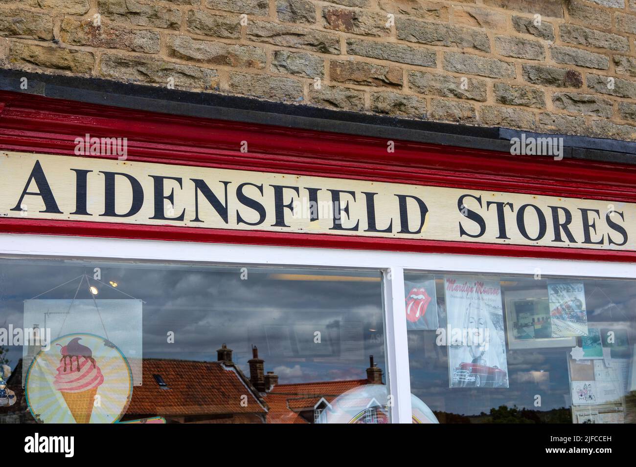 Goathland, UK - June 9th 2022: Aidensfield Stores in the village of Goathland, North Yorkshire. The location was used in the TV series Heartbeat. Stock Photo
