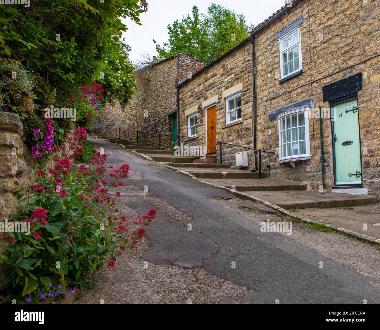 Pickering, UK - June 9th 2022: View of a street in the town of Pickering in North Yorkshire, UK. Stock Photo