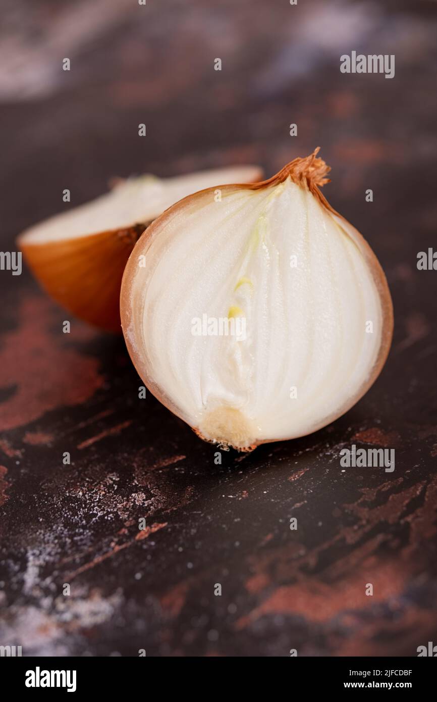 Half Grated Onion Near Metal Standing Stock Photo 512240107