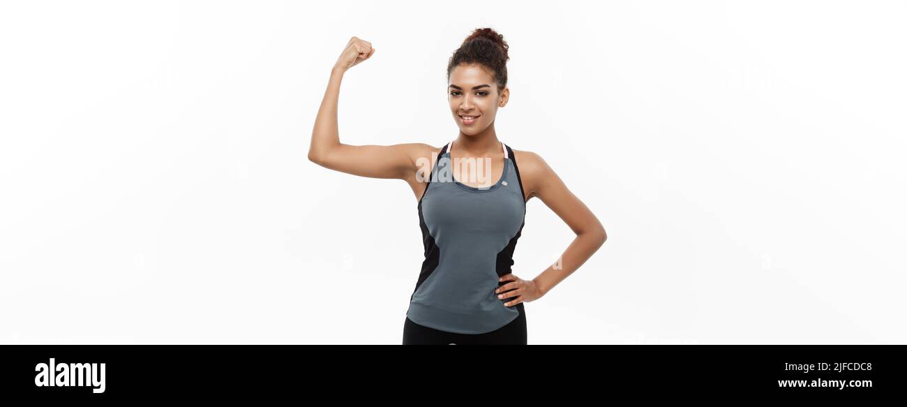 Black woman flexing biceps hi-res stock photography and images - Page 6 -  Alamy