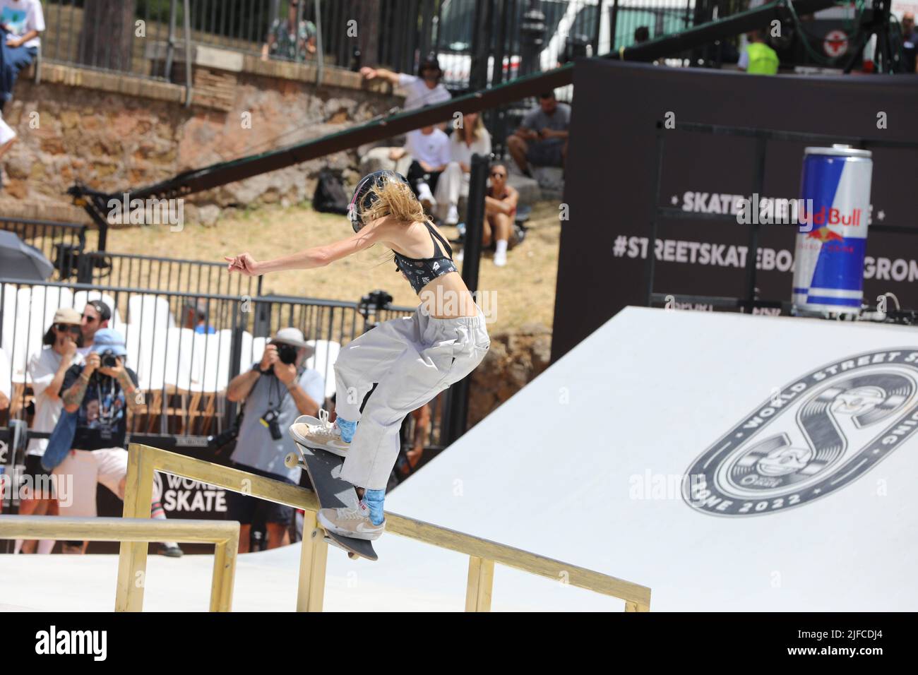 Rome, Italy. 01st July, 2022. At Parco del Colle Oppio in Rome, the World Championship of skateboarding.In this picture (Photo by Paolo Pizzi/Pacific Press) Credit: Pacific Press Media Production Corp./Alamy Live News Stock Photo