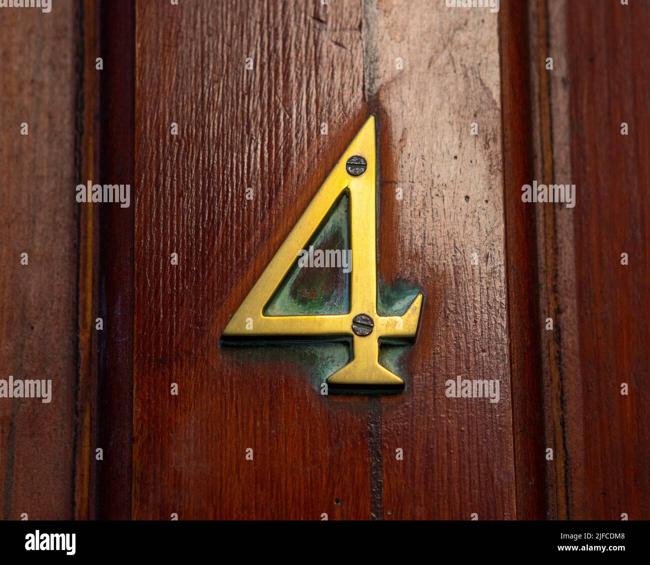 Close-up of the number 4. Stock Photo
