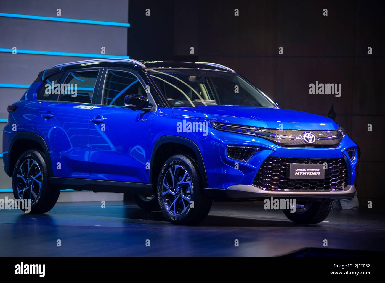 New Toyota Urban Cruiser Hyryder car during the launch. Toyota unveiled ...