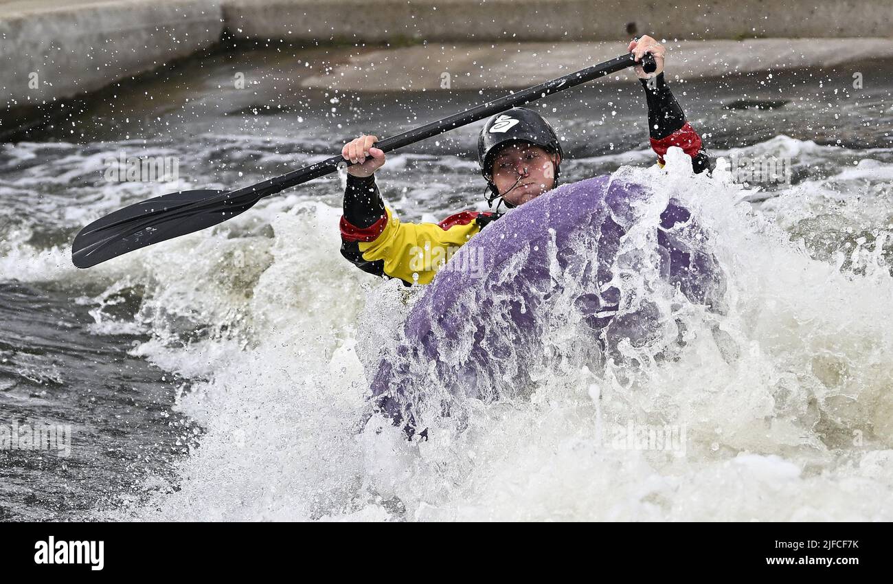 Nottingham, UK. 01st July, 2022. The ICF 2022 canoe freestyle World