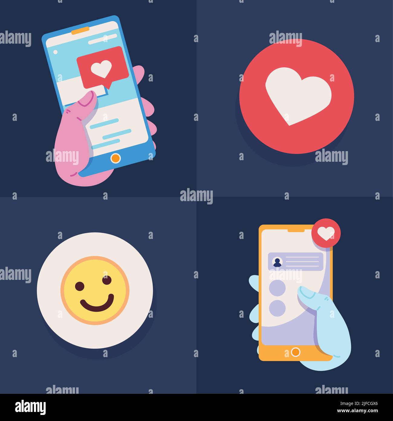 set of social media Stock Vector Image & Art - Alamy