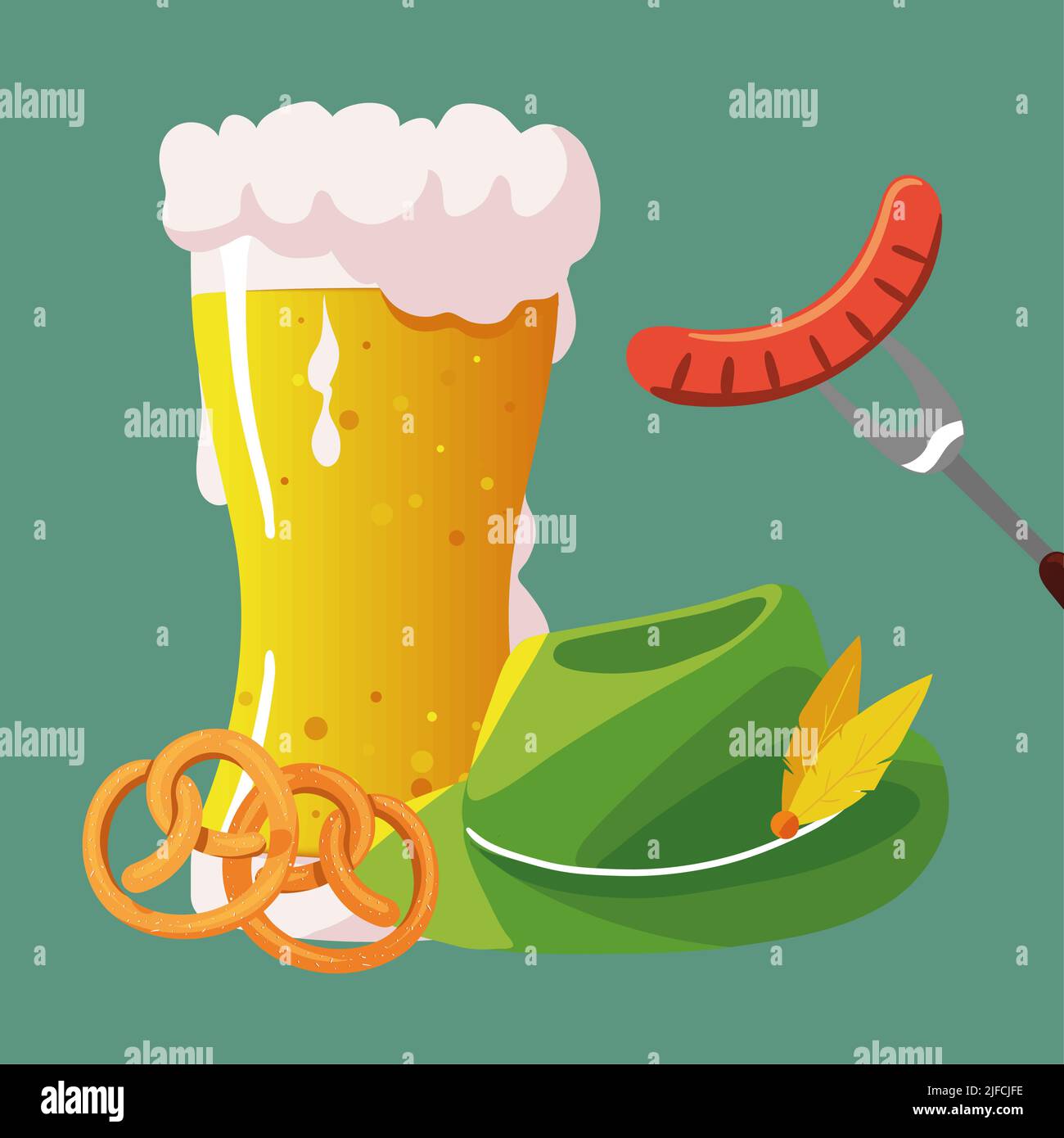 oktoberfest drink and food Stock Vector Image & Art - Alamy