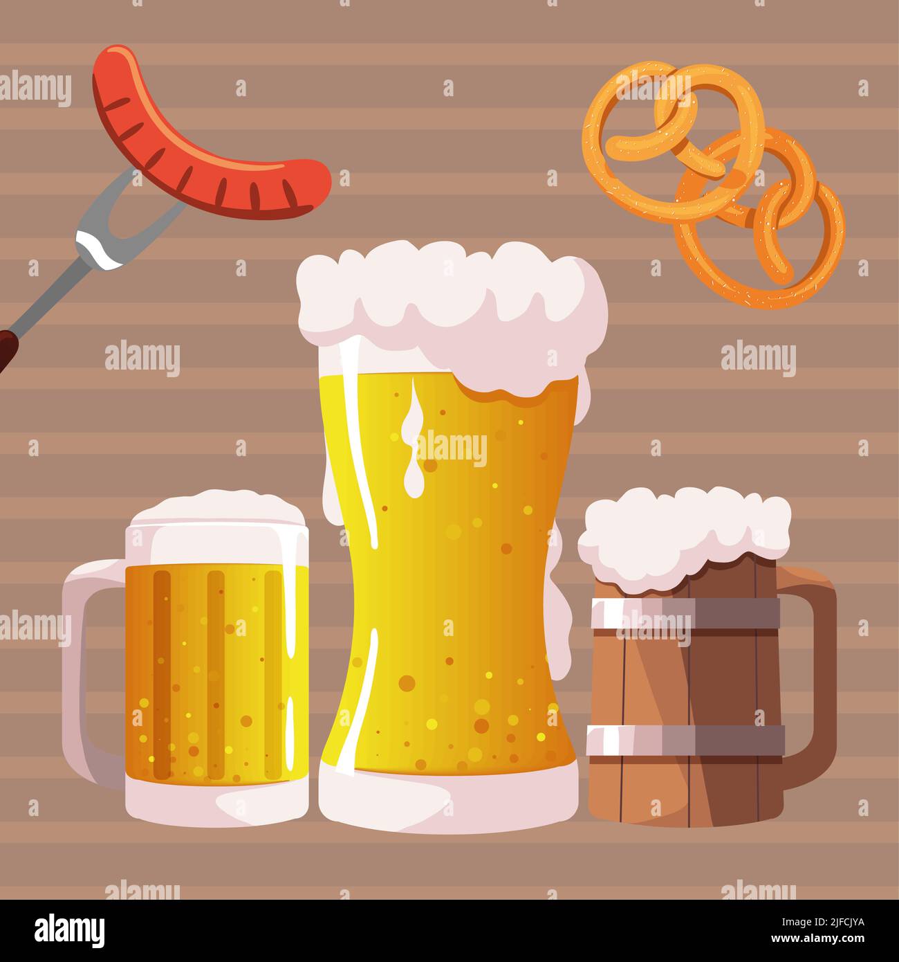 food and beers oktoberfest Stock Vector Image & Art - Alamy