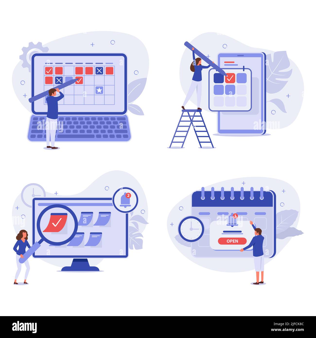 A vector illustration of Business Scheduling Cliparts Stock Vector
