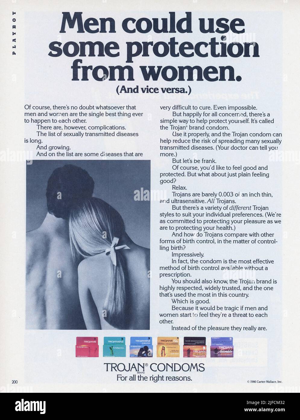 Vintage December 1986 'Playboy' Magazine issue advert, USA Stock Photo