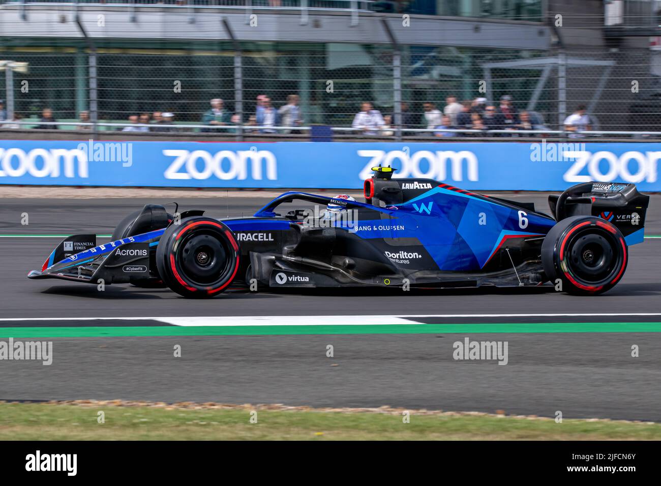 Silverstone, UK, 01st Jul 2022, Nicholas Latifi, from Canada competes for Williams Racing. Practice, round 10 of the 2022 Formula 1 championship. Credit: Michael Potts/Alamy Live News Stock Photo