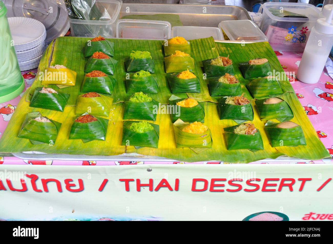 Thai dessert sold at Floating Market Stock Photo Alamy