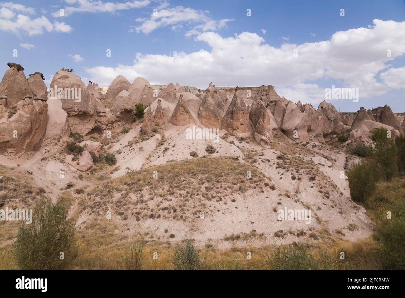 Ashy Rocks Pedestal and cone shaped eroded hardened volcanic ash rock formations ...
