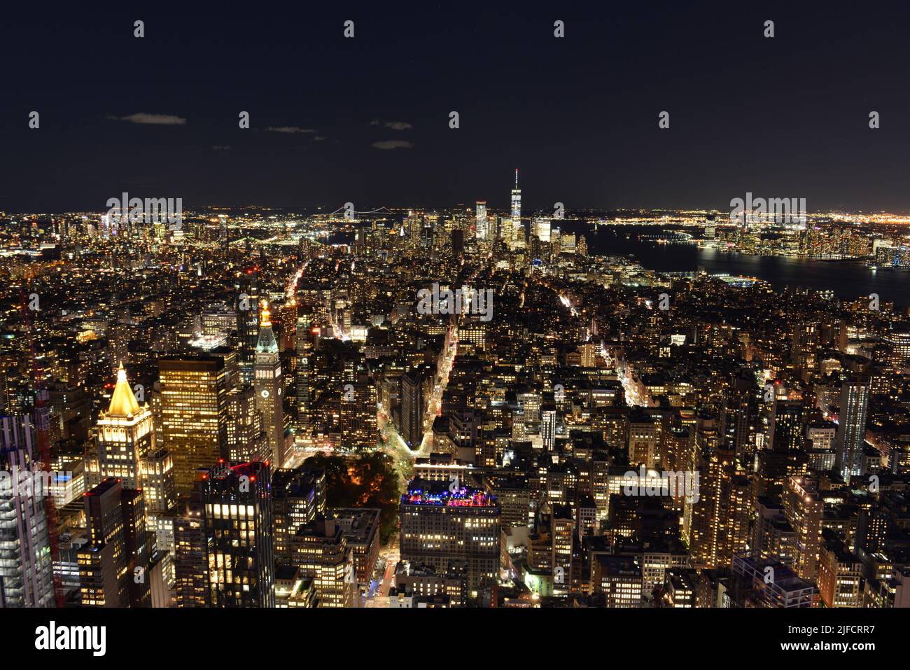 New York City. Night panoramic view of manhattan Stock Photo - Alamy