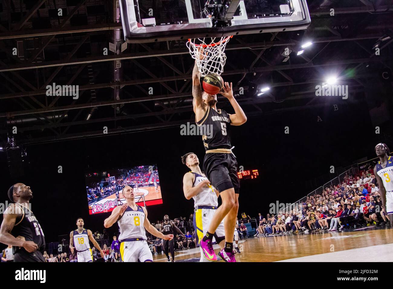Newfoundland's 5 Brandon Sampson (Guard) seen in action during the