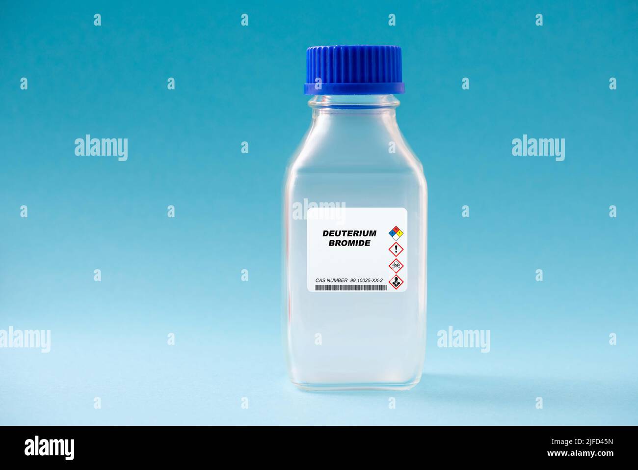Deuterium Bromide dangerous poisonous gas in chemical glassware Stock