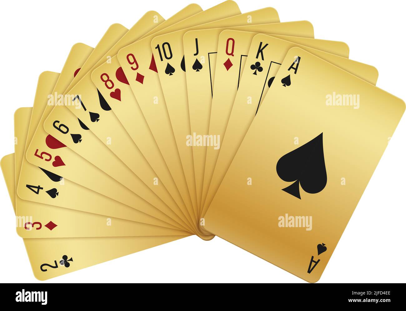 Realistic playing cards deck with ace of spades vector illustration